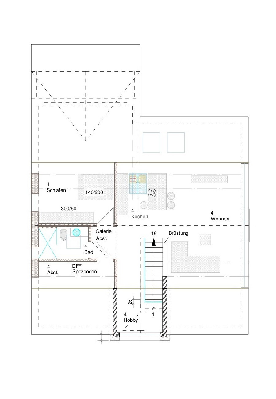 Hausbau Heggemann Referenz modernes Mehrfamilienhaus in Bielefeld Grundriss Dachgeschoss